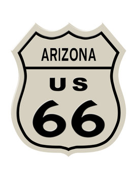 Route 66 sign, Arizona state. High resolution illustration