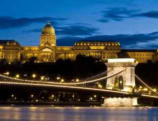 Peel and stick wall murals Széchenyi Chain Bridge Szechenyi chain bridge and Buda castle