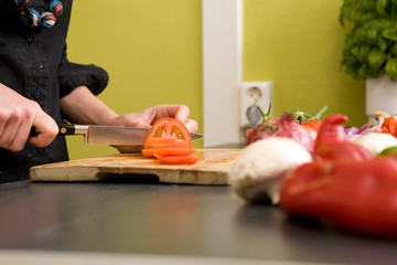 Cutting Tomatoes Detail