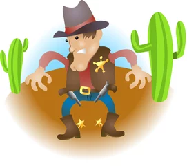 Tuinposter Wilde Westen Cowboy illustratie