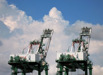 Fototapeta na wymiar Large Container Cranes