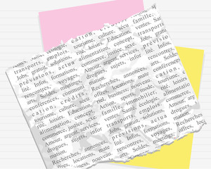 Naklejka premium fond papiers texte français