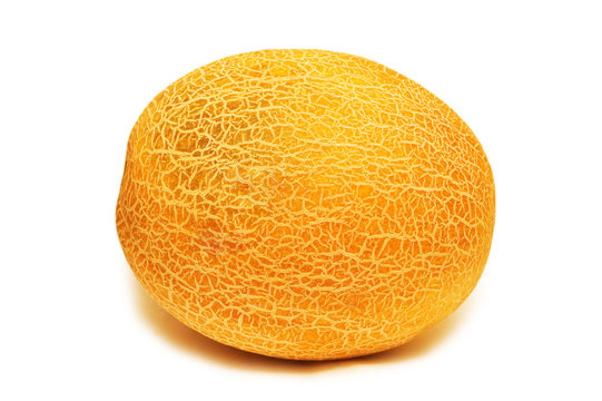Yellow melon isolated on the white background
