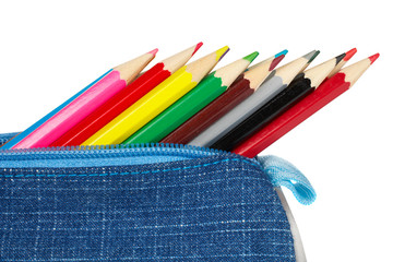 Blue pencil case