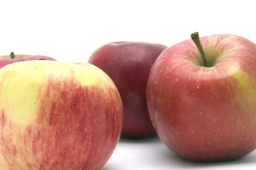 Three red apples