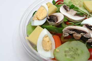 garden salad in fast food container