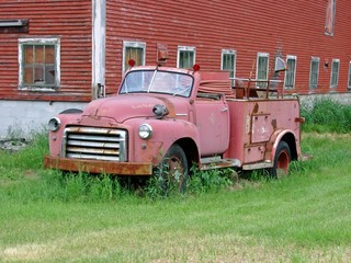 Old Firetruck and Barn