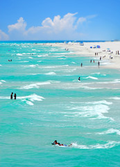 Vacationing Crowd on Beach