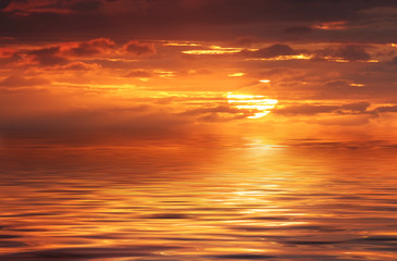 Abstracte oceaan en zonsopgang