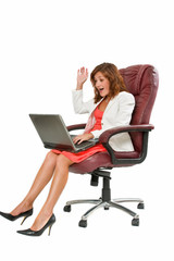 Fototapeta premium Bizneswoman z laptopem