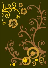 Fototapeta na wymiar Bronze floral background