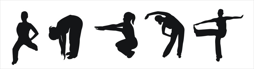 girl, sports, silhouette