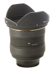 SLR lens isolated on white background