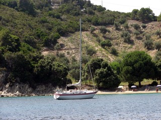 yacht in bay