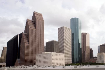 Stoff pro Meter Skyline von Houston Texas © Brandon Seidel