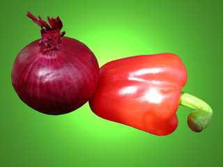 Red Onion and Red Pepper