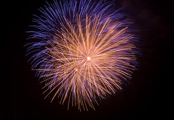 Close shot of some isolated fireworks in a typical festivity
