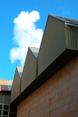 Construction with three penthouses