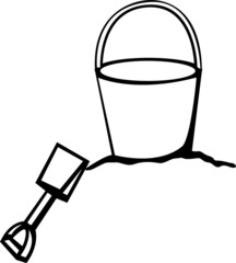 beach bucket and shovel