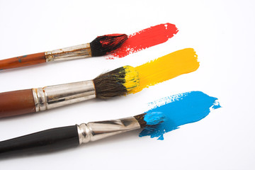 Three colour brushes