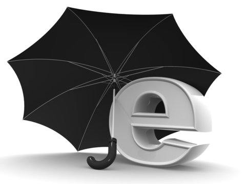 symbol of internet with umbrella