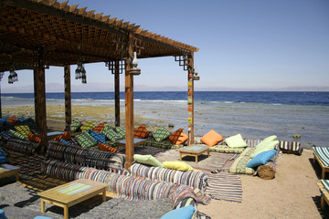 red sea beach restaurant, sinai, egypt - 4411423