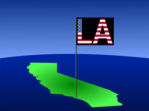 Los Angeles on California map