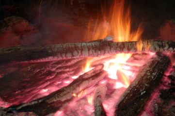 Naklejka premium Inside the burning timbers