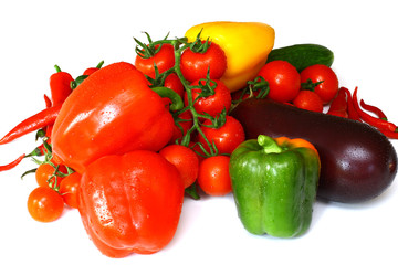 Fresh vegetables isolated on white