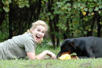 Dog and girl