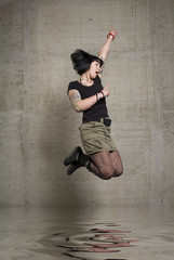 Fototapeta na wymiar jumping woman