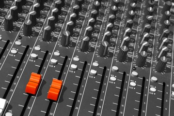 mixing desk of a dj