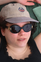 woman wearing black sunglasses