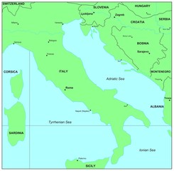 Obraz premium Sea maps series: Adriatic Sea