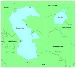 Sea maps series: Caspian Sea, Aral sea