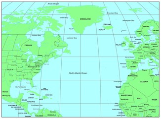 Sea maps series: North Atlantic Ocean