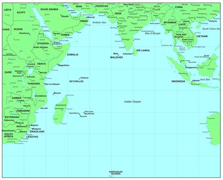 Sea maps series: Indian Ocean