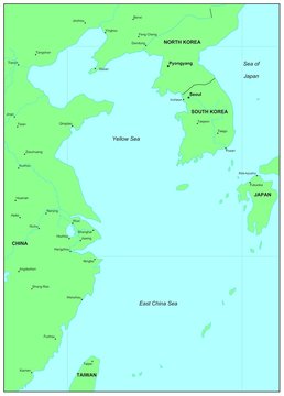 Sea maps series: Yellow Sea