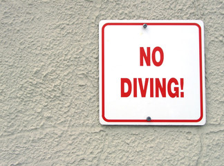 Red no diving sign