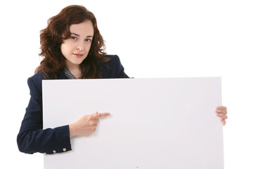 Woman Holding Sign