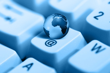 blue planet on keyboard
