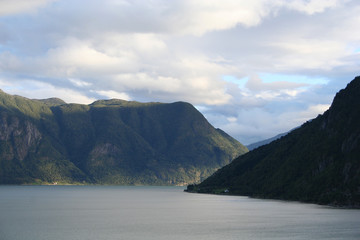 Fototapeta premium Beautiful norway fjord with mountain