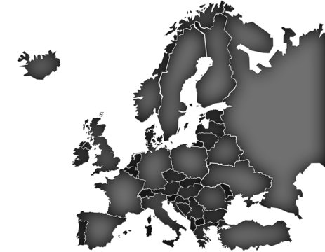 Carte Europe Noir