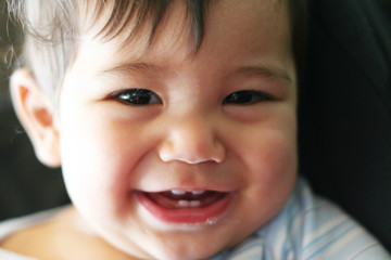 Charming baby smiles