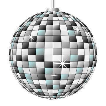 Disco Mirror Ball Isolated Over White Background