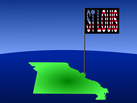 St Louis on Missouri map