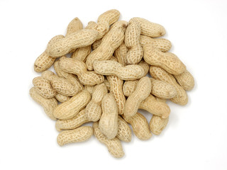 Pile of unshelled peanuts