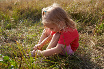 Fototapeta premium Girl on a meadow