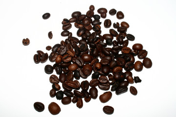 coffee beans isolated on white