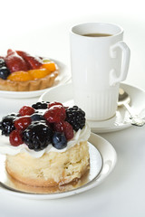 Cakes and cup of coffee